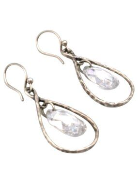Silpada Cubic Zirconia Teardrop Harbor Lights Sterling Silver Earrings W2284
